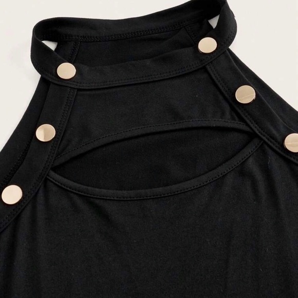 Elegant Black Cut-Out Dress size XL NEW - Picture 4 of 5